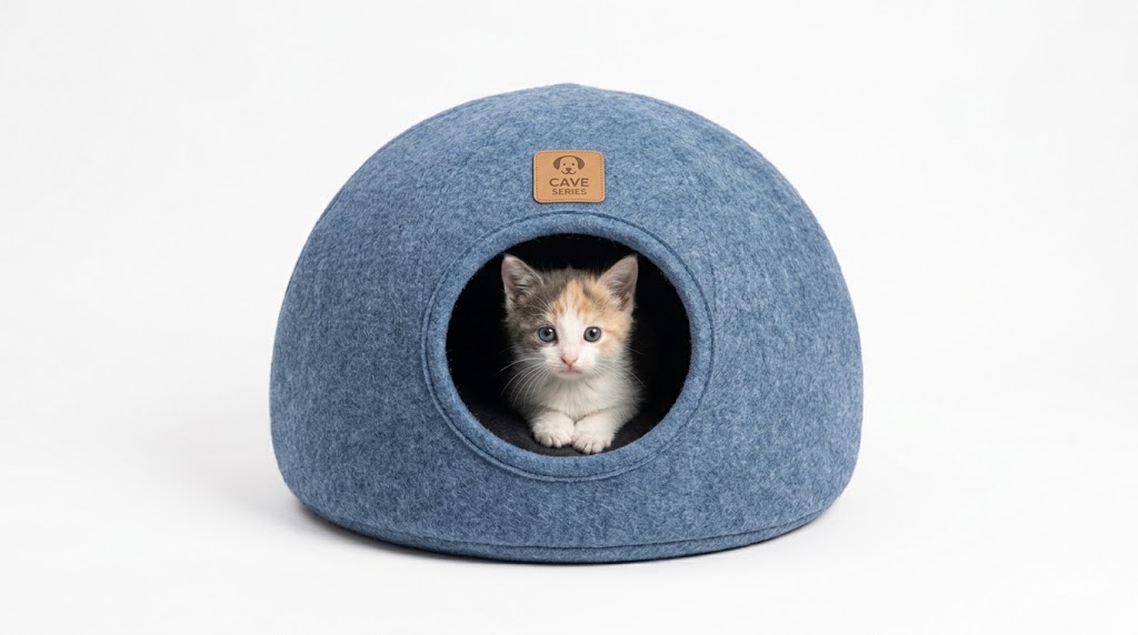 Cama tipo cueva para gatos